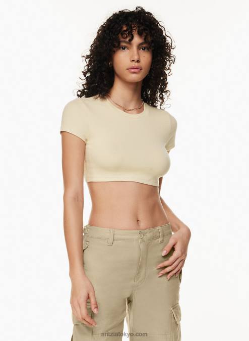 クロップド クルーネック Tシャツ P2L80115 Aritzia Ribbed Ribcage Tシャツ