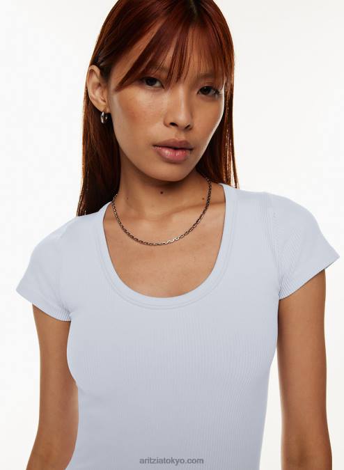 リブニット スクープネック Tシャツ P2L80143 アリツィア ポエット Tシャツ