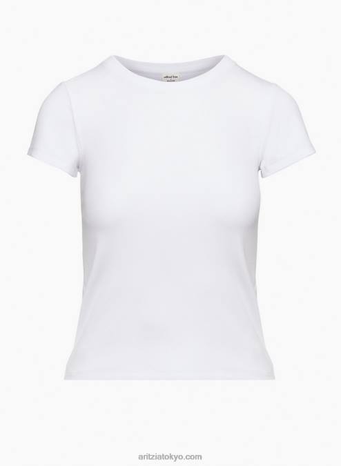 リブクルーネックTシャツ P2L801458 Aritzia Go-To Hip Tシャツ