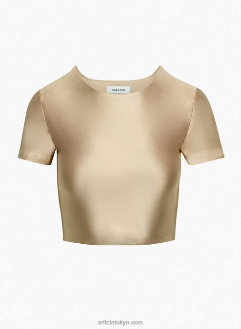クルーネック ベビー Tシャツ P2L801655 アリツィア サティネット クルー クロップド Tシャツ