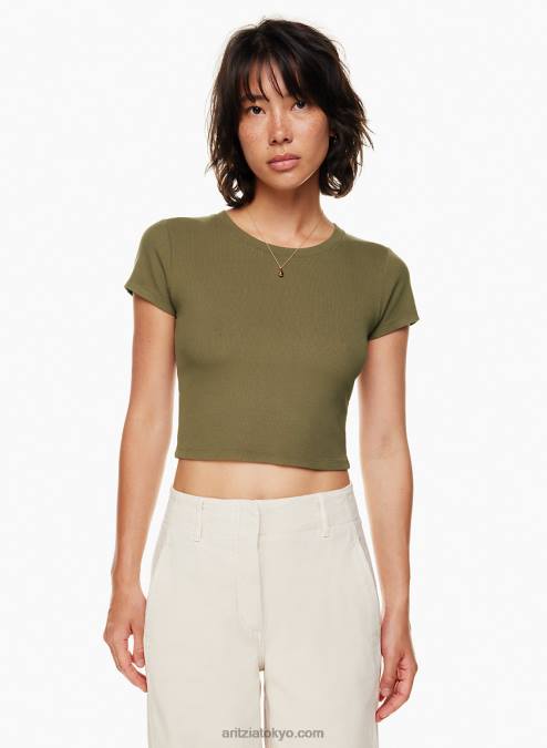 リブクルーネックTシャツ P2L80179 Aritzia Go-To Tシャツ