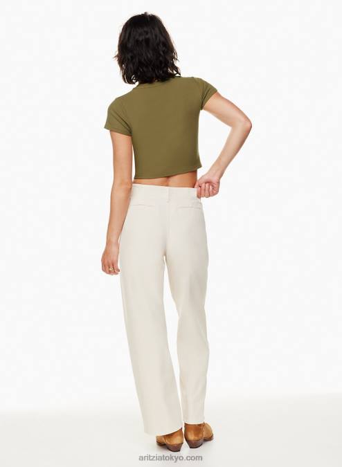 リブクルーネックTシャツ P2L80179 Aritzia Go-To Tシャツ
