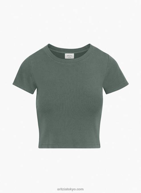 リブクルーネックTシャツ P2L80181 Aritzia Go-To Tシャツ