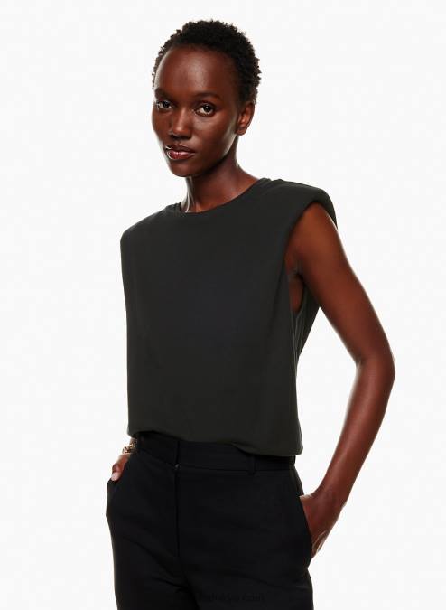 ショルダーパッド付きクルーネックTシャツ P2L801868 アリツィア ショルダーパッドTシャツ