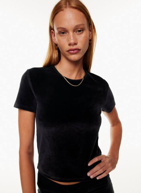 ベロア クルーネック Tシャツ P2L802283 アリツィア アンリ Tシャツ