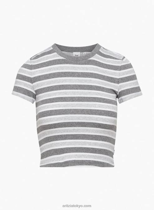 ストライプ クルーネック Tシャツ P2L802312 アリツィア リブ クロップド Tシャツ