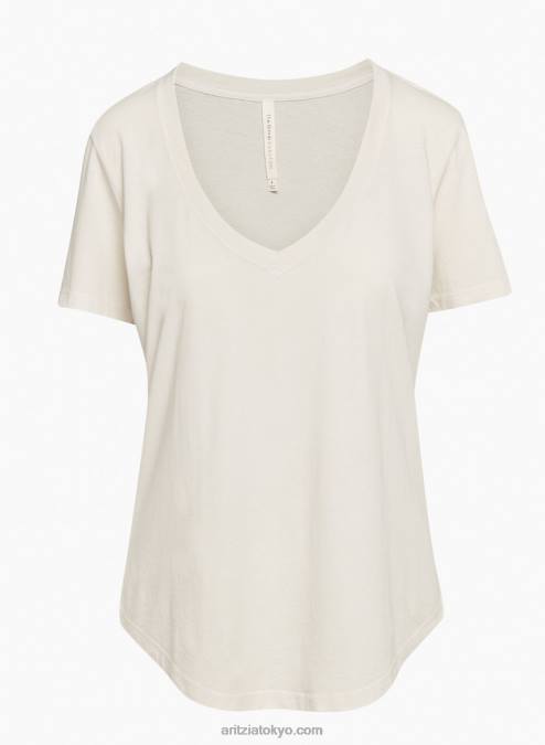 VネックピマコットンTシャツ P2L801965 アリツィアファンデーション VネックTシャツ