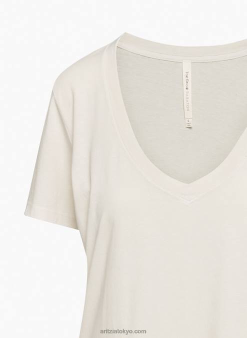 VネックピマコットンTシャツ P2L801965 アリツィアファンデーション VネックTシャツ
