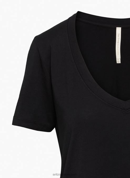 VネックピマコットンTシャツ P2L801967 アリツィアファンデーション VネックTシャツ