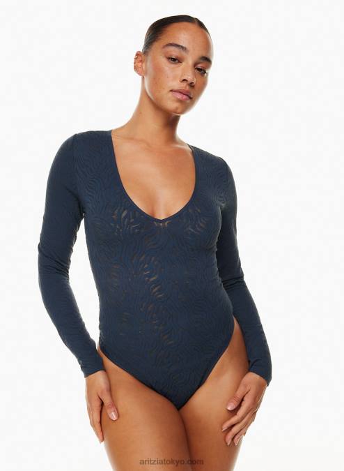 長袖 V ネック レース ボディスーツ P2L801755 Aritzia シェイプレース V ネック ロングスリーブ ボディスーツ