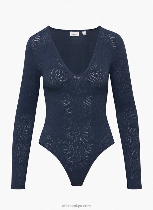 長袖 V ネック レース ボディスーツ P2L801755 Aritzia シェイプレース V ネック ロングスリーブ ボディスーツ
