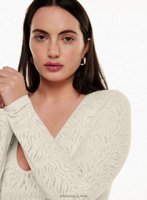 長袖 V ネック レース ボディスーツ P2L801757 Aritzia シェイプレース V ネック ロングスリーブ ボディスーツ