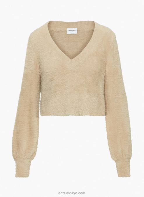 Vネックファジーニットセーター P2L803160 Aritzia Kitten Vネックセーター