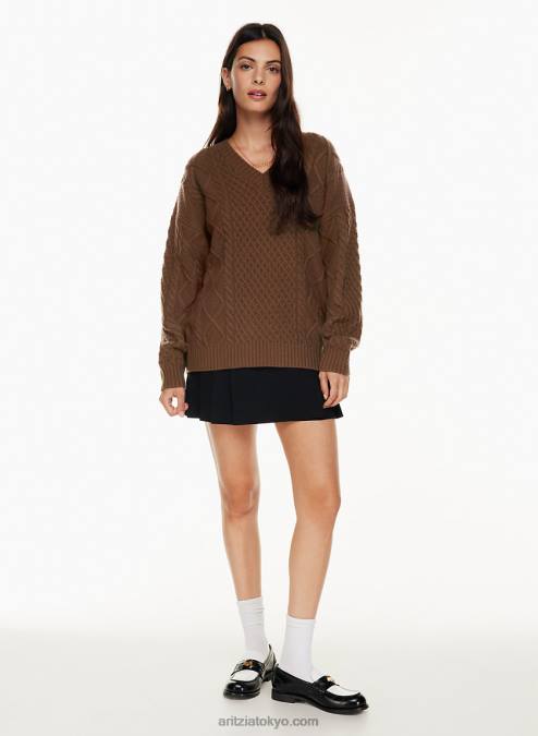 Vネックケーブルニットセーター P2L803414 Aritzia Peggy Vネックセーター