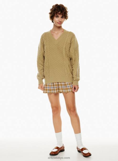 Vネックケーブルニットセーター P2L803417 Aritzia Peggy Vネックセーター