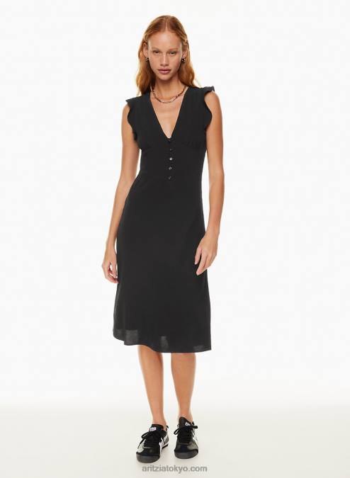 フラッタースリーブVネックドレス P2L805851 Aritzia Exudeドレス