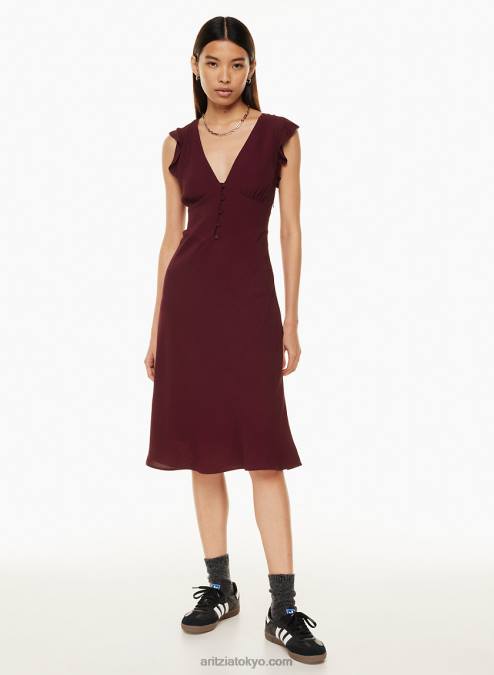 フラッタースリーブVネックドレス P2L805852 Aritzia Exudeドレス